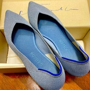 Rothy’s blue sparkle flats size 8